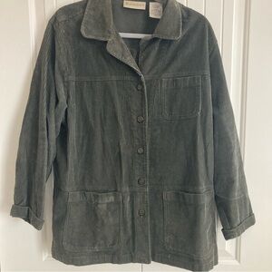 Vintage Dress Barn Corduroy Shacket L Green Button Up